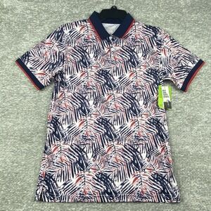 DSG Shirt Boys Size‎ XL Tropical Red White Blue Golf Polo Short Sleeve Casual